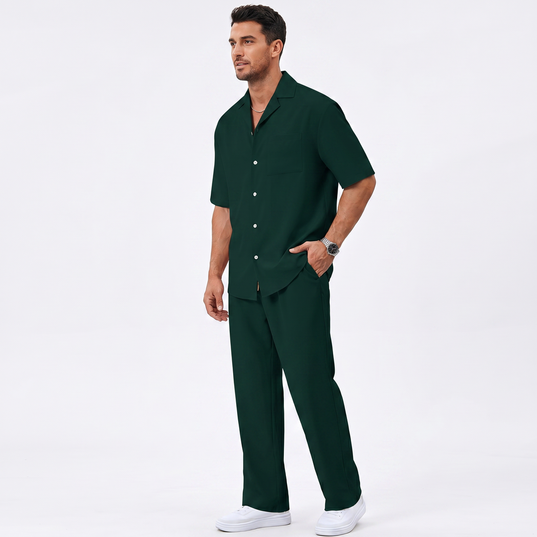 Men’s Short Sleeve Shirt and Trousers Set
