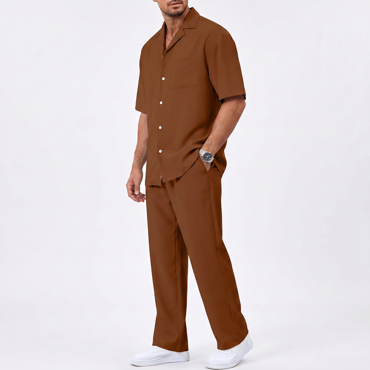 Men’s Short Sleeve Shirt and Trousers Set
