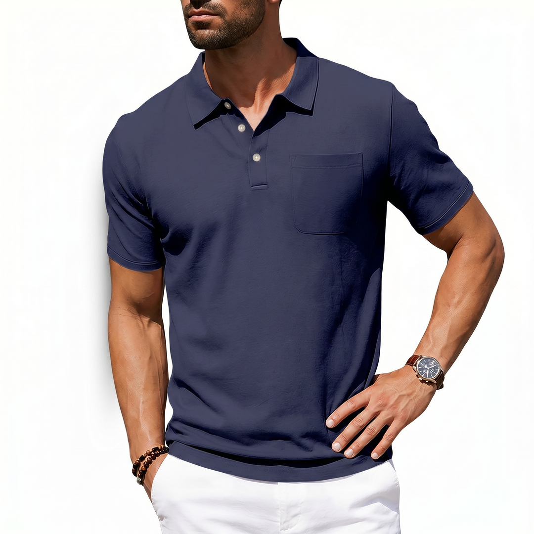 Men’s Short Sleeve Polo Shirt with Chest Pocket