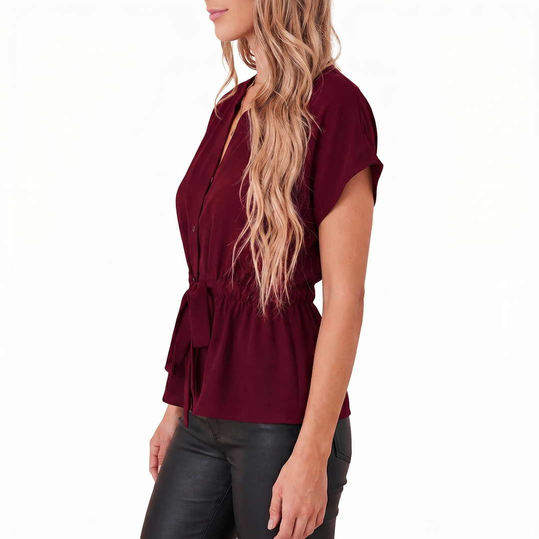 Women's Batwing Short Sleeve Chiffon Blouse