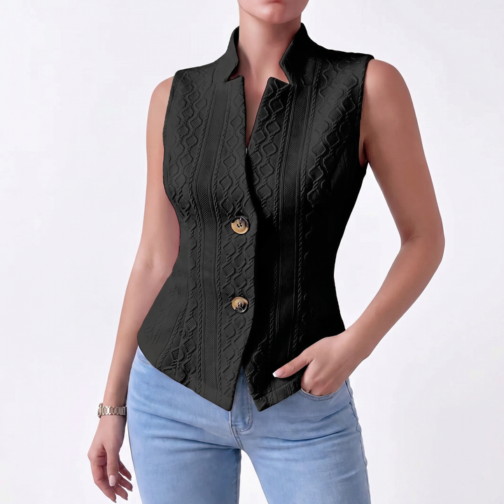 Women's V-Neck Button Sleeveless Vest Top