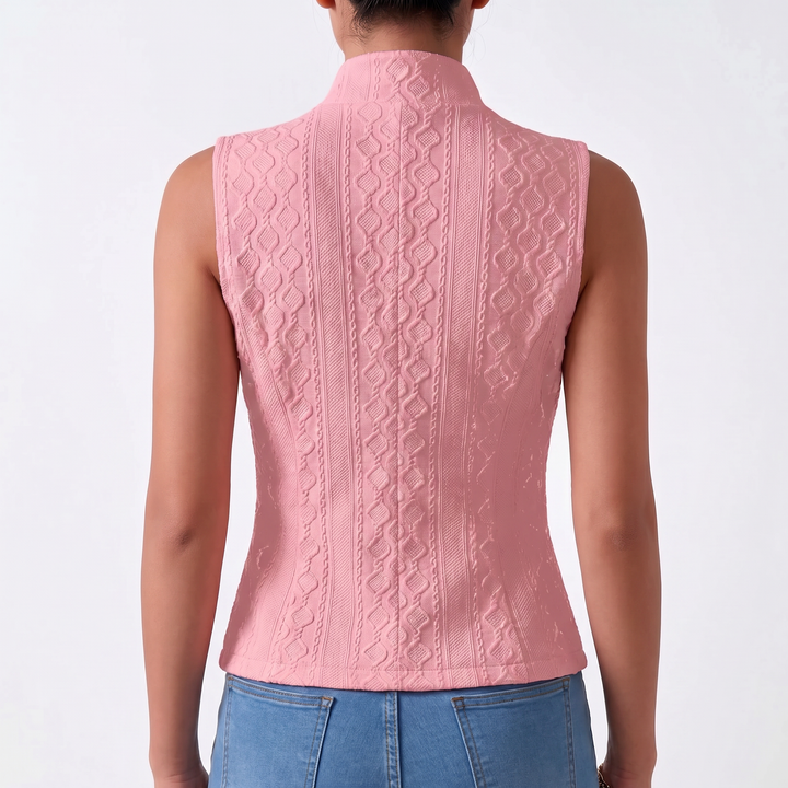 Women's V-Neck Button Sleeveless Vest Top