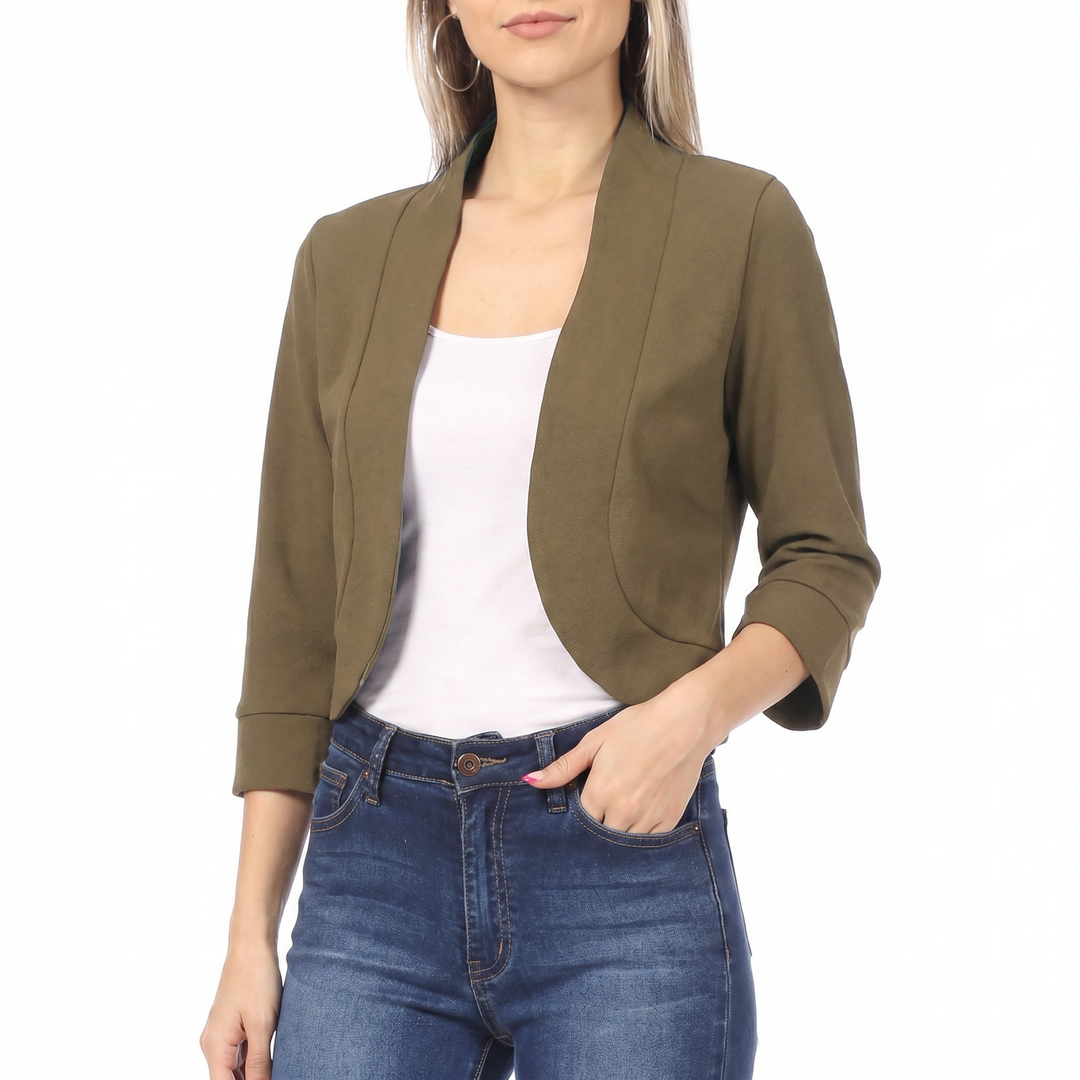 Women's Open Front Cropped Blazer