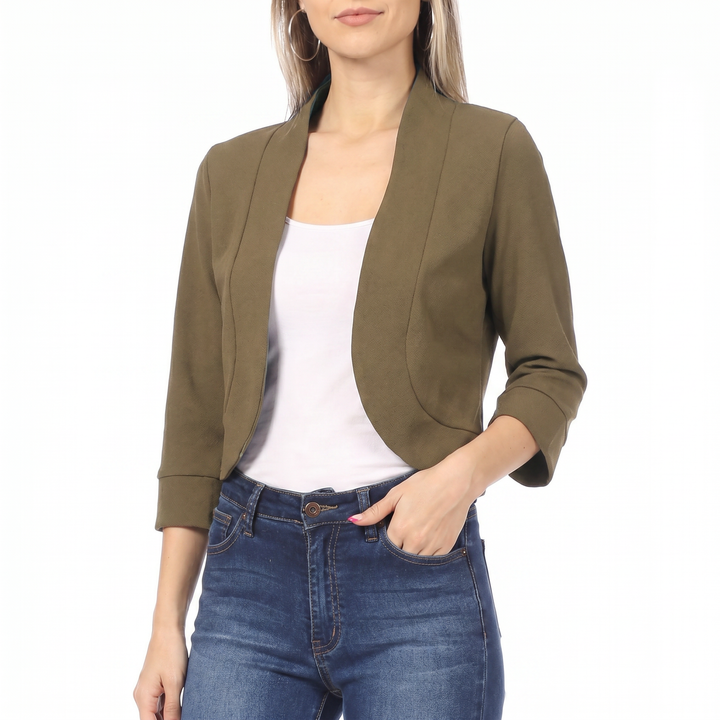 Women's Open Front Cropped Blazer