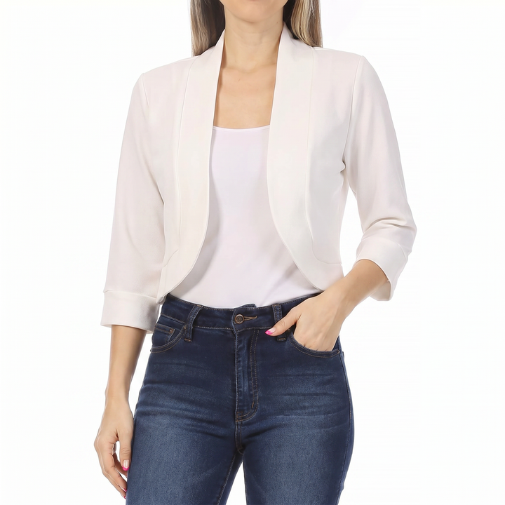 Women's Open Front Cropped Blazer