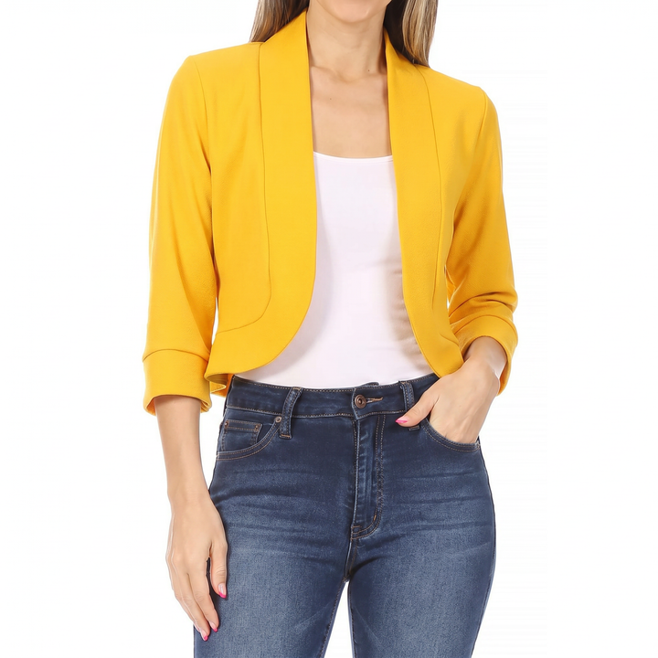 Women's Open Front Cropped Blazer