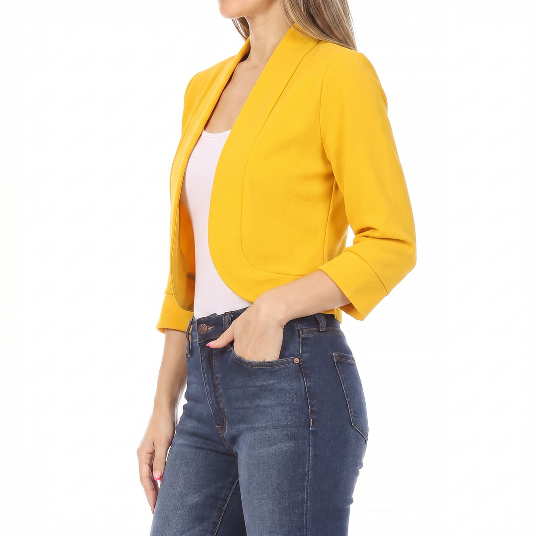 Women's Open Front Cropped Blazer