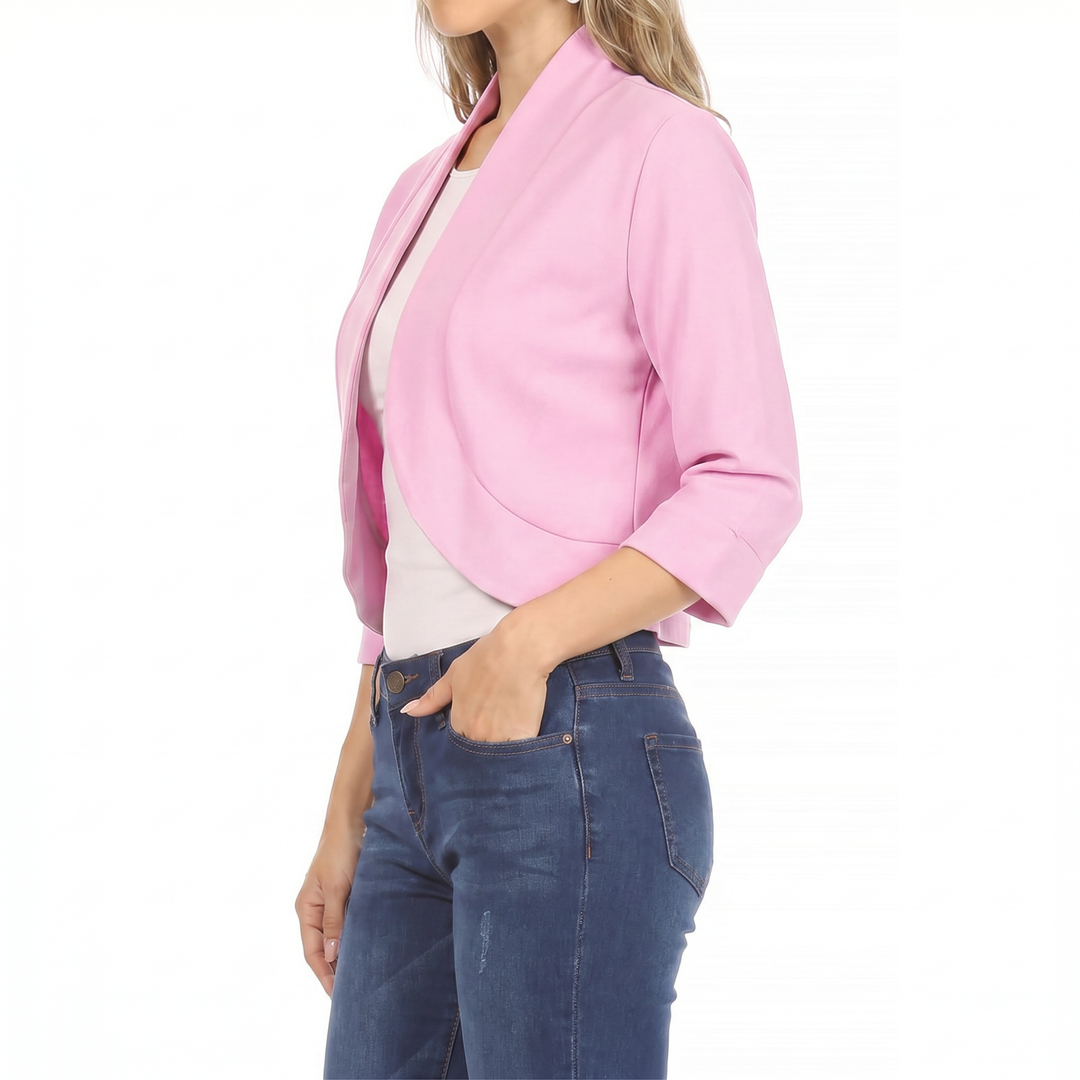 Women's Open Front Cropped Blazer