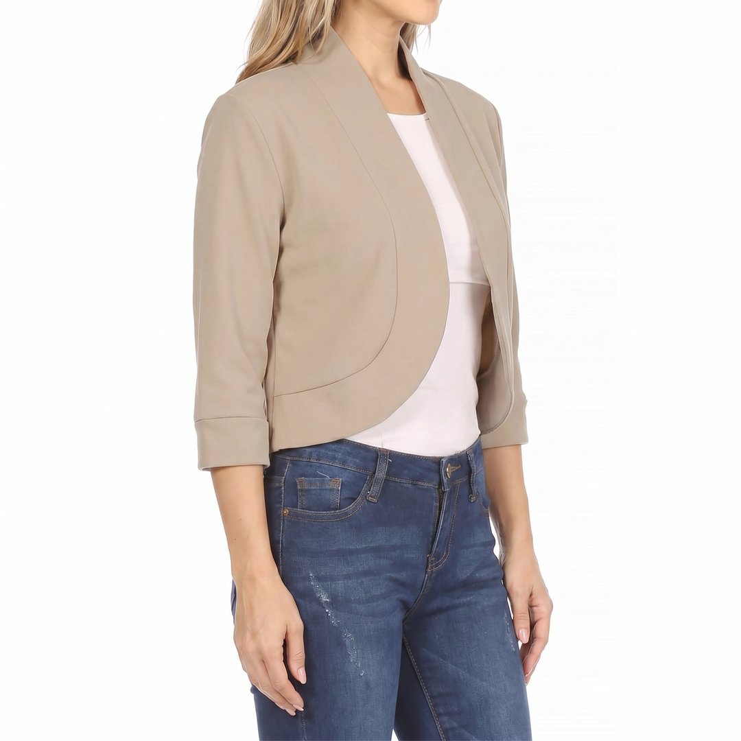 Women's Open Front Cropped Blazer
