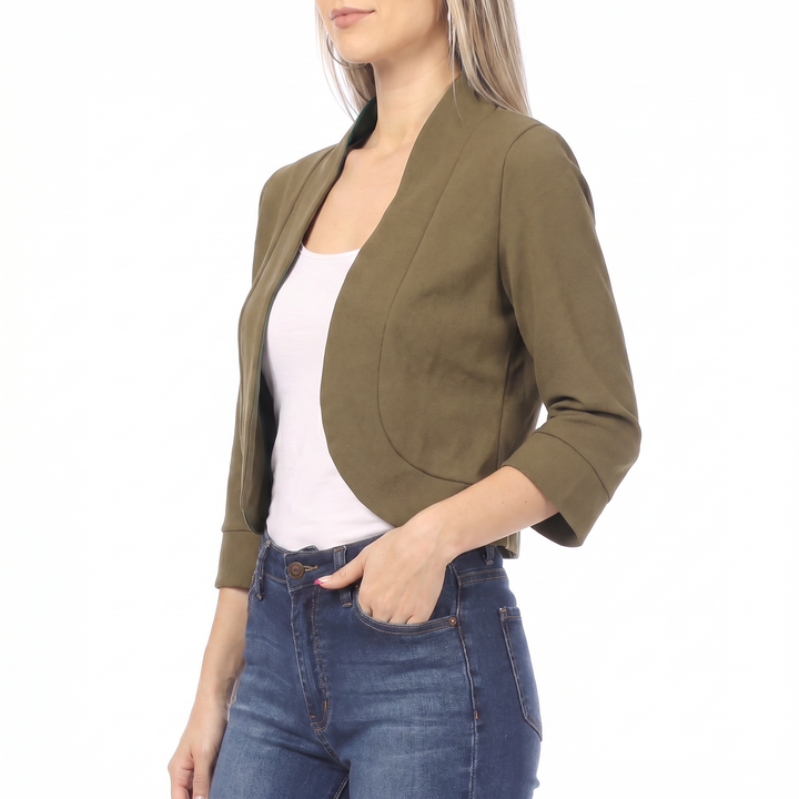 Women's Open Front Cropped Blazer