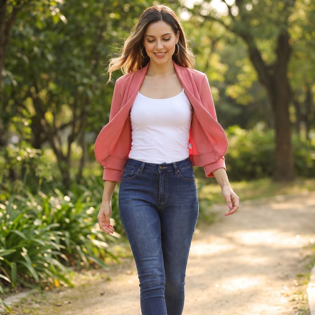Women's Open Front Cropped Blazer