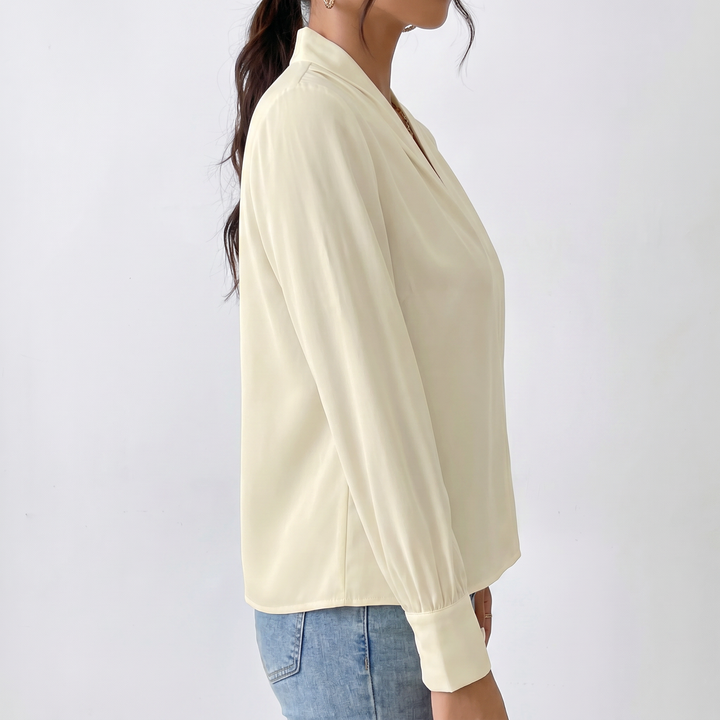 Women's Long Sleeve V-Neck Loose Blouse