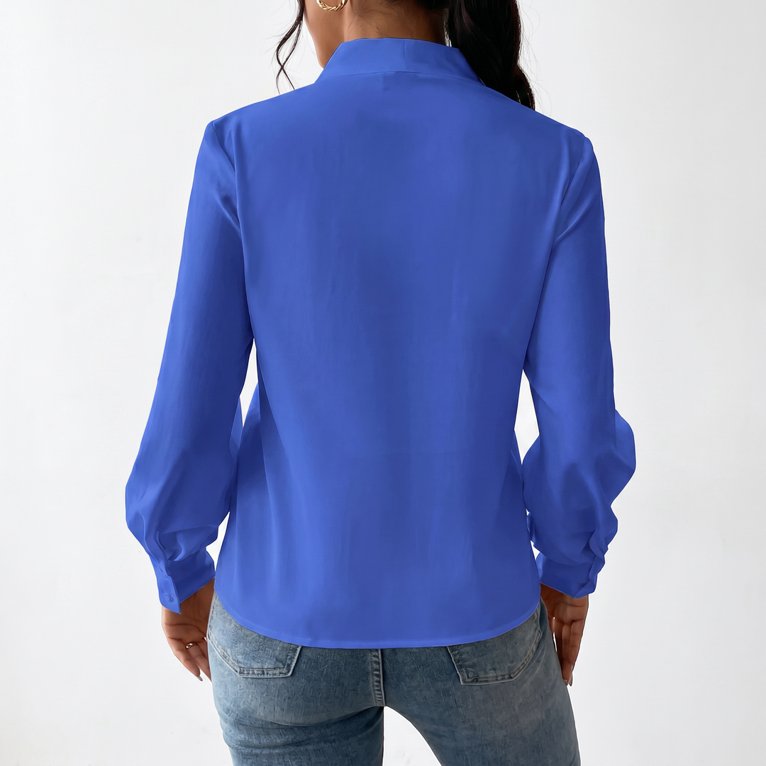 Women's Long Sleeve V-Neck Loose Blouse