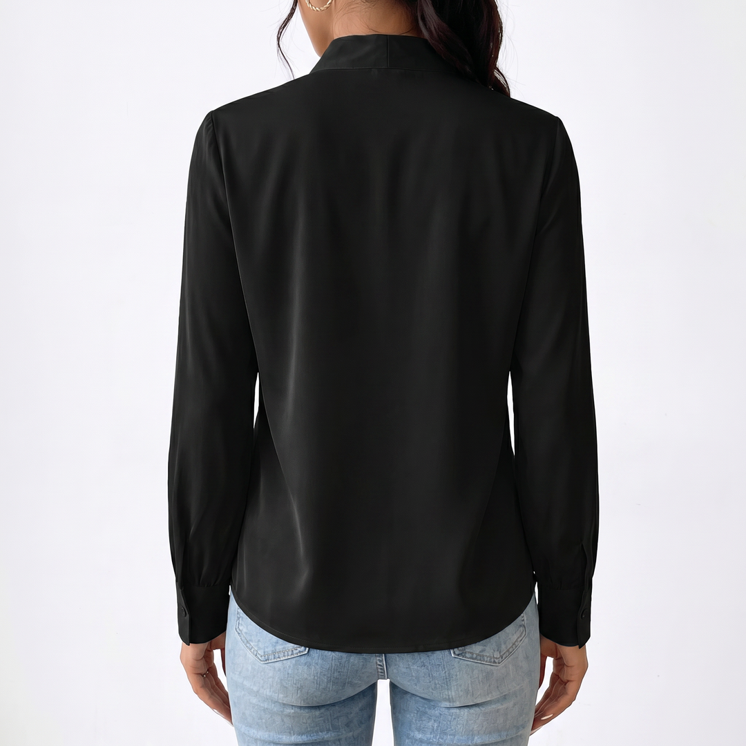 Women's Long Sleeve V-Neck Loose Blouse
