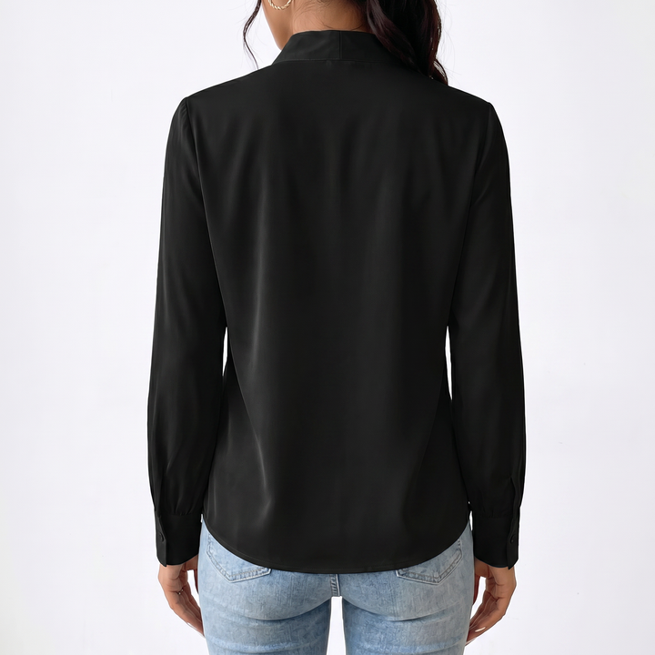 Women's Long Sleeve V-Neck Loose Blouse