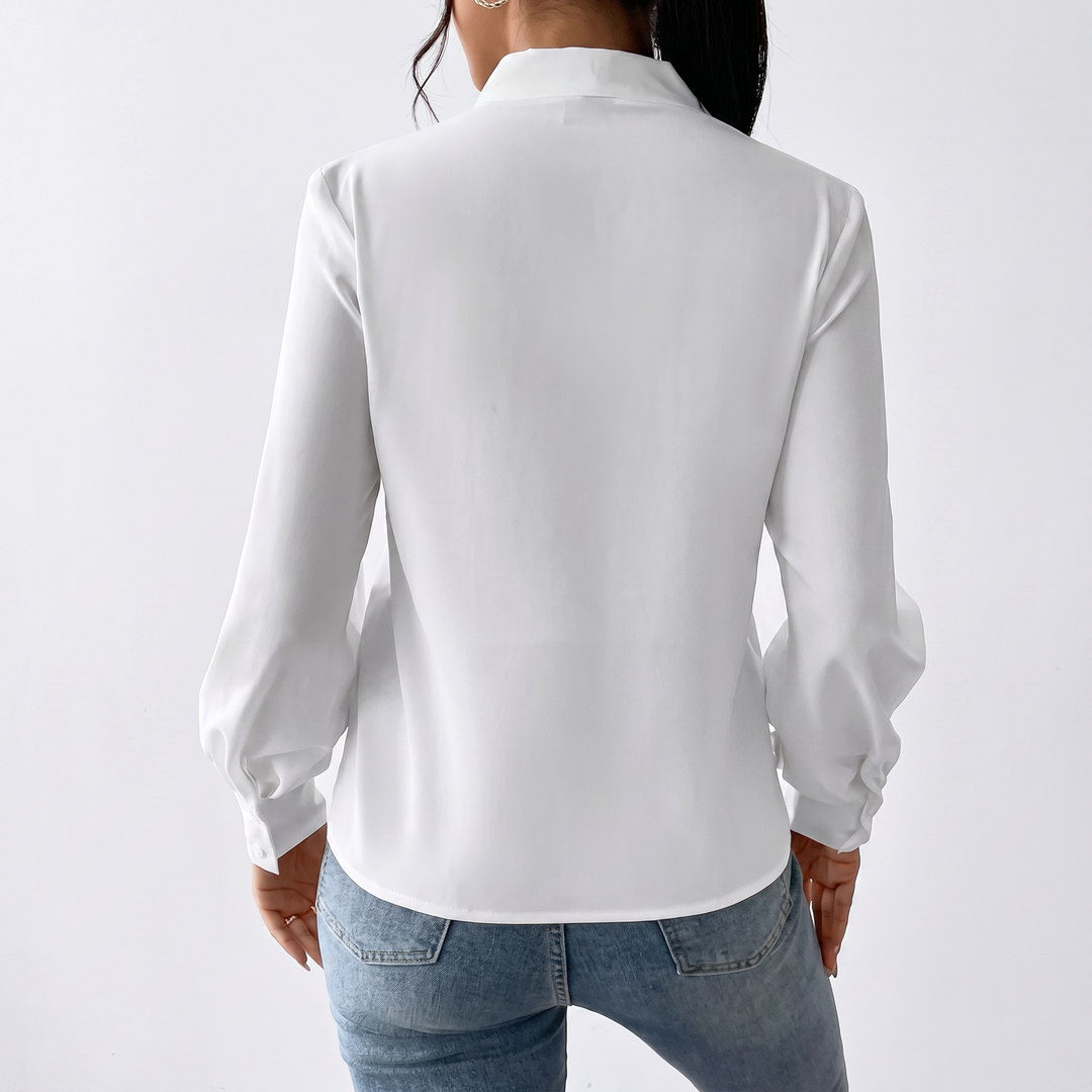 Women's Long Sleeve V-Neck Loose Blouse