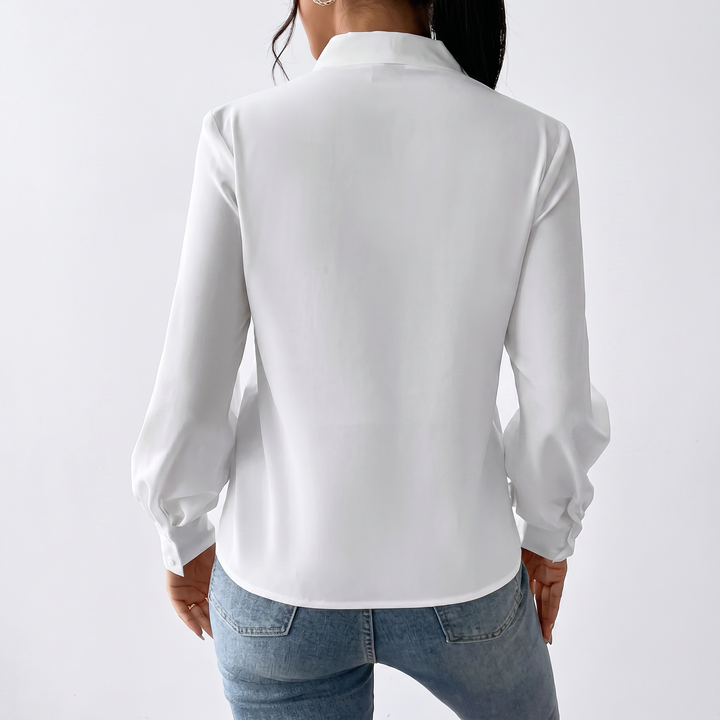 Women's Long Sleeve V-Neck Loose Blouse