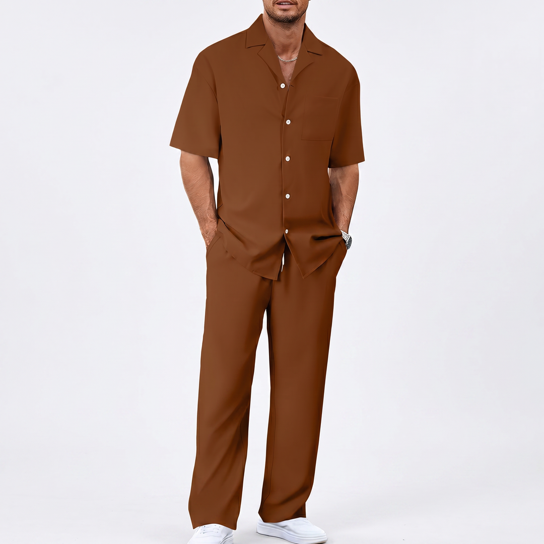 Men’s Short Sleeve Shirt and Trousers Set