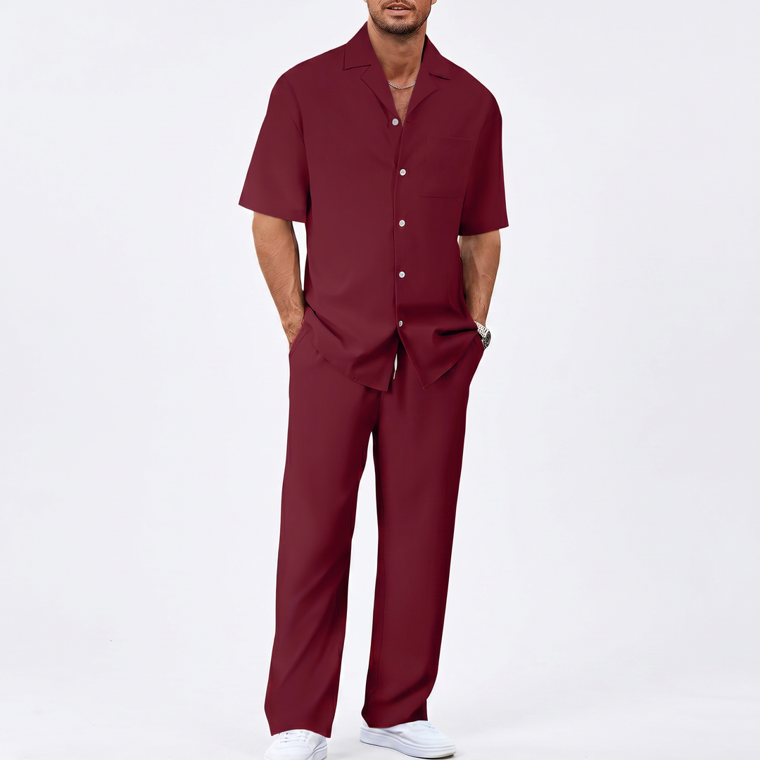 Men’s Short Sleeve Shirt and Trousers Set