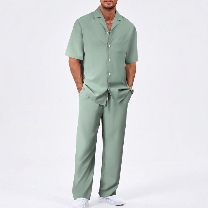 Men’s Short Sleeve Shirt and Trousers Set