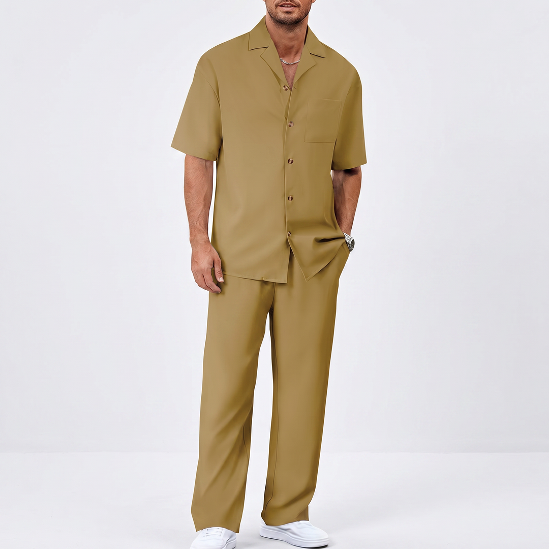 Men’s Short Sleeve Shirt and Trousers Set
