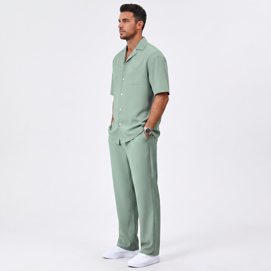 Men’s Short Sleeve Shirt and Trousers Set
