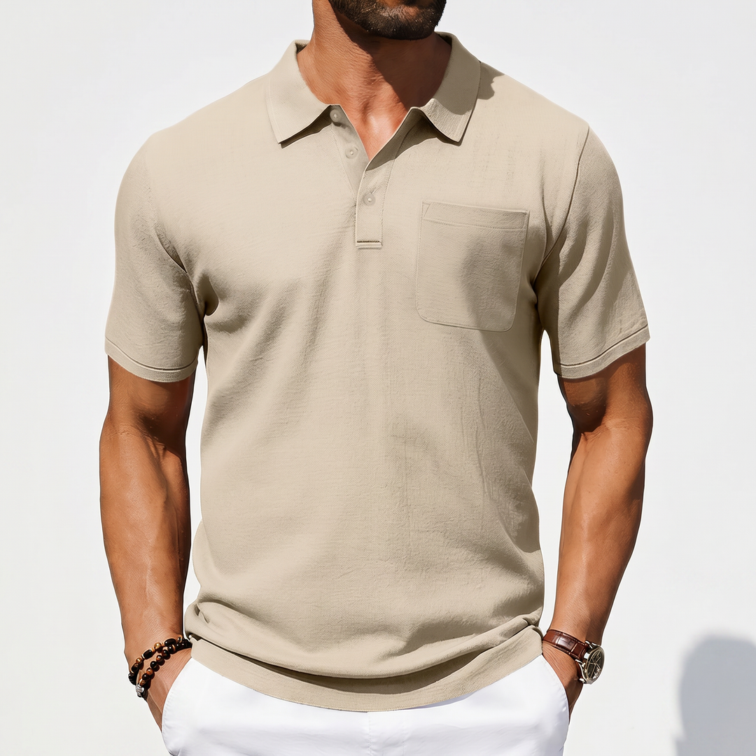 Men’s Short Sleeve Polo Shirt with Chest Pocket