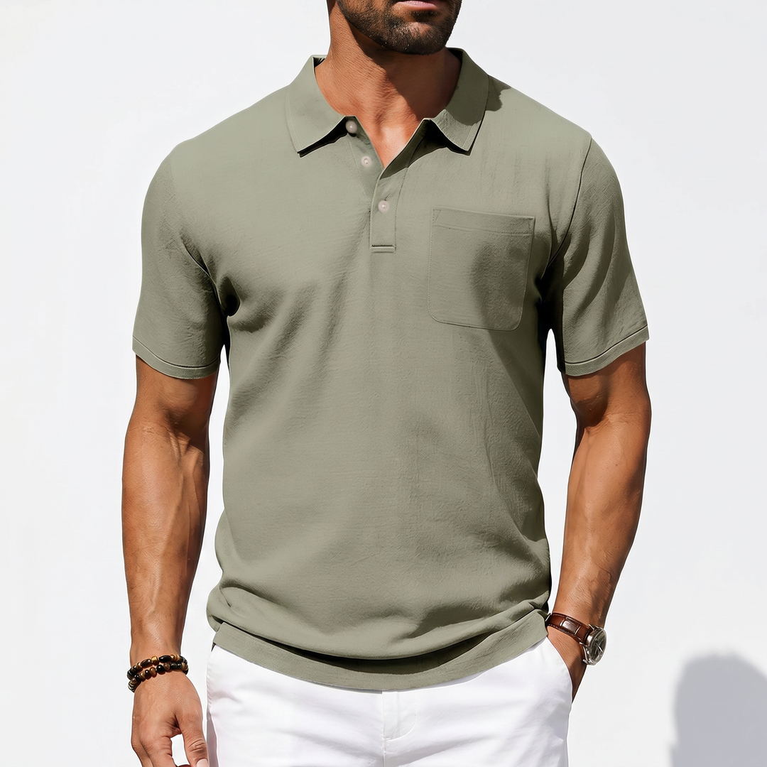 Men’s Short Sleeve Polo Shirt with Chest Pocket