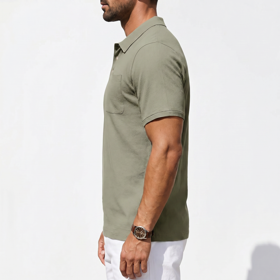 Men’s Short Sleeve Polo Shirt with Chest Pocket