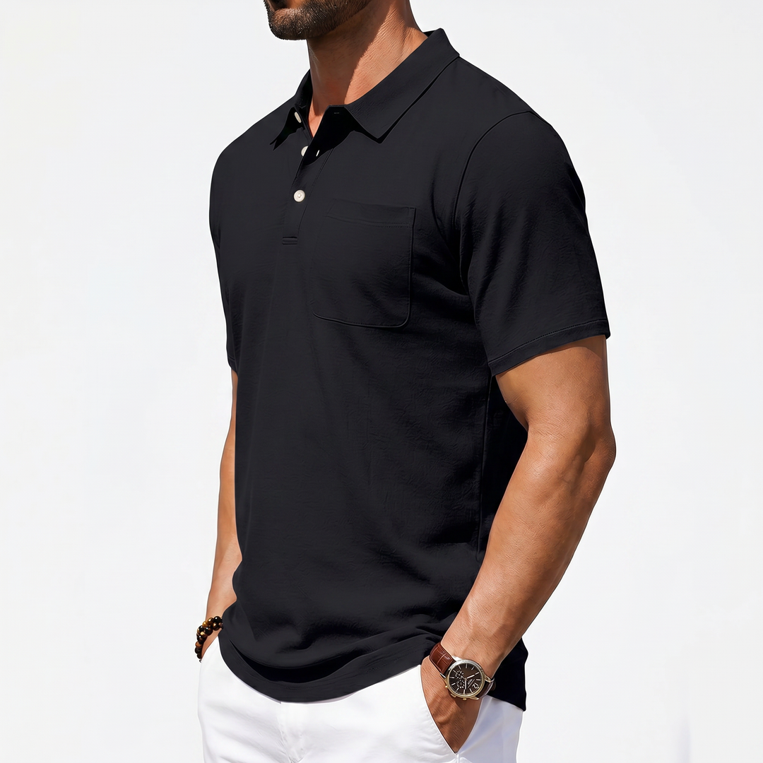 Men’s Short Sleeve Polo Shirt with Chest Pocket