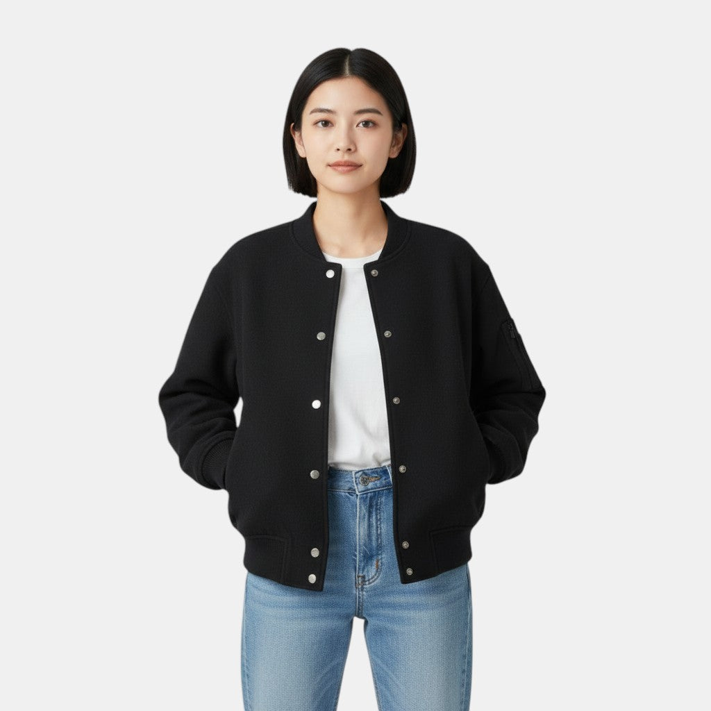 Ladies Round Neck Long Sleeve Jacket