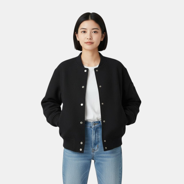 Ladies Round Neck Long Sleeve Jacket