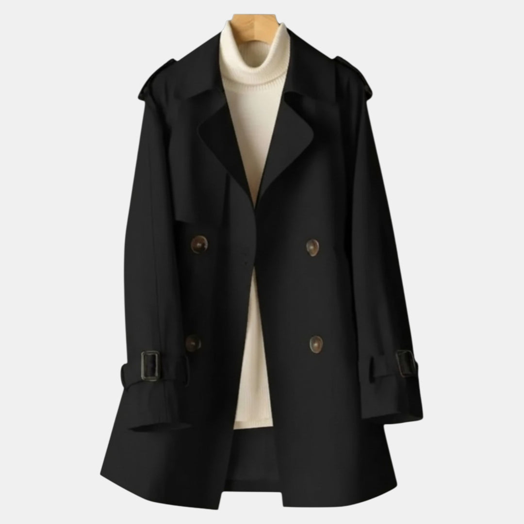 Long Trench Coat Stylish Fashion Outerwear