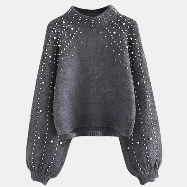 Chic Knitted Jumper with Pearl Detail