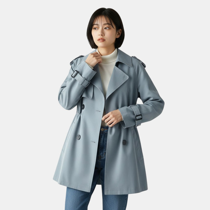 Long Trench Coat Stylish Fashion Outerwear
