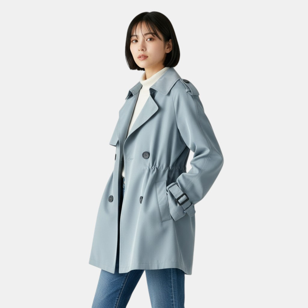 Long Trench Coat Stylish Fashion Outerwear