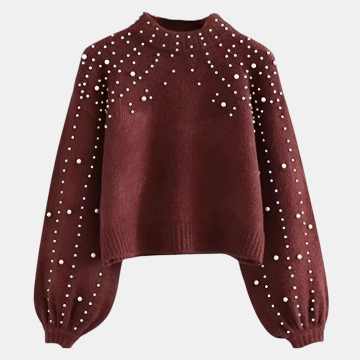 Chic Knitted Jumper with Pearl Detail