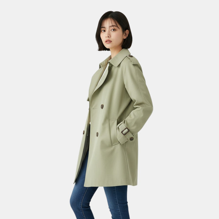 Long Trench Coat Stylish Fashion Outerwear
