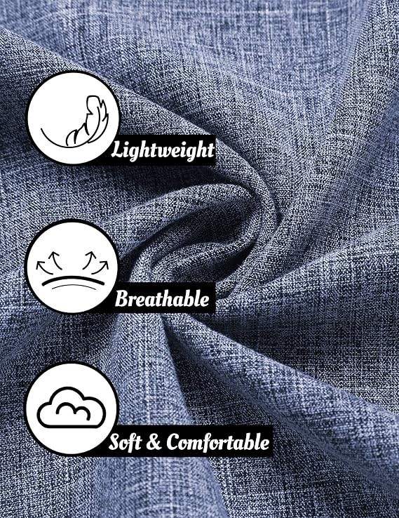 Men's Short Sleeve Button-Up Linen Shirt for Summer