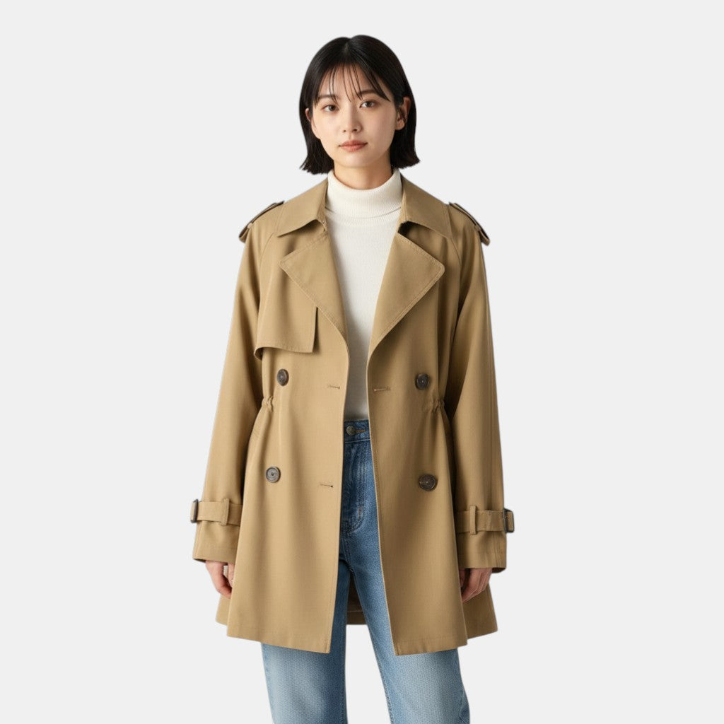 Long Trench Coat Stylish Fashion Outerwear