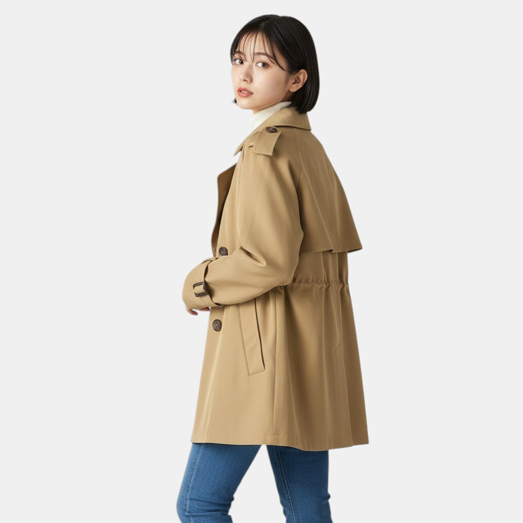 Long Trench Coat Stylish Fashion Outerwear