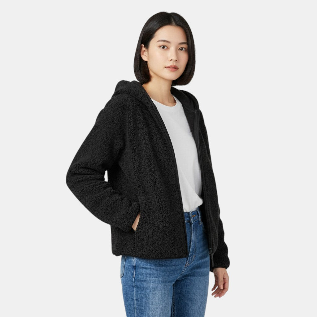 Women's Hooded Sherpa Fleece Gilet