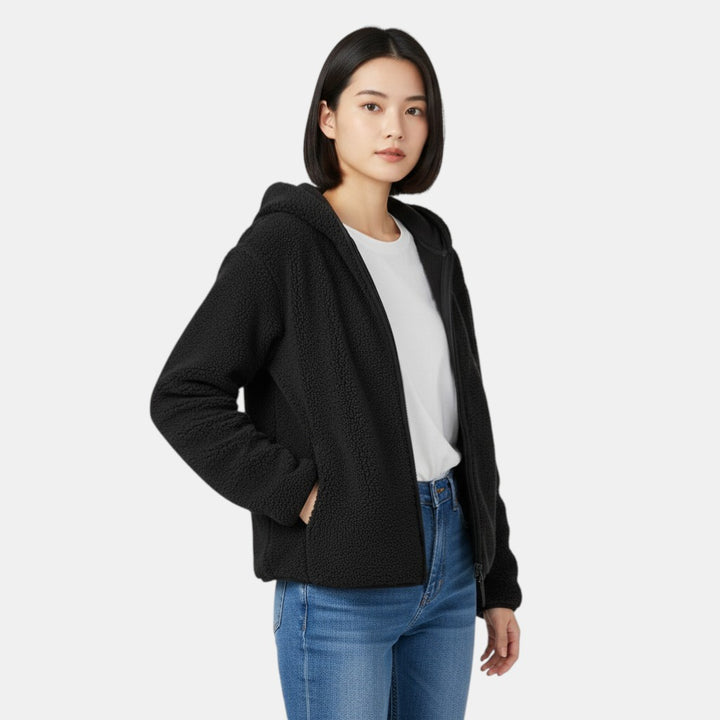 Women's Hooded Sherpa Fleece Gilet