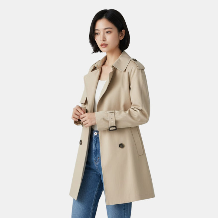 Long Trench Coat Stylish Fashion Outerwear