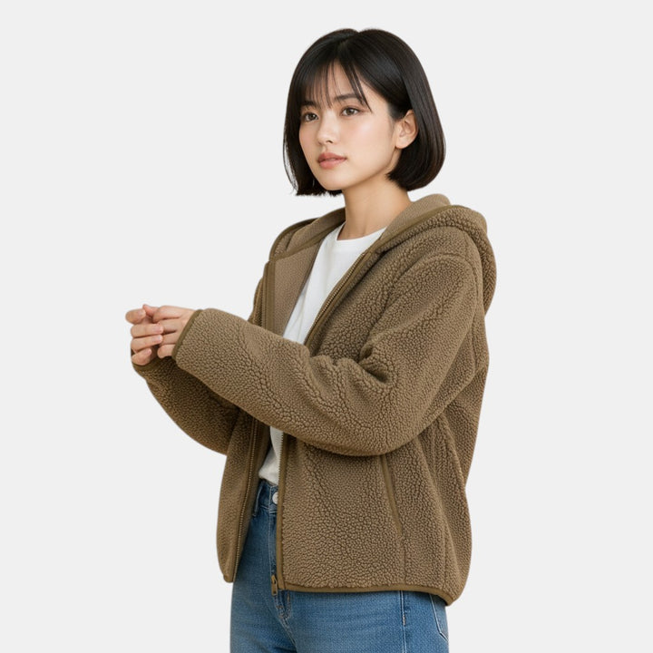 Women's Hooded Sherpa Fleece Gilet