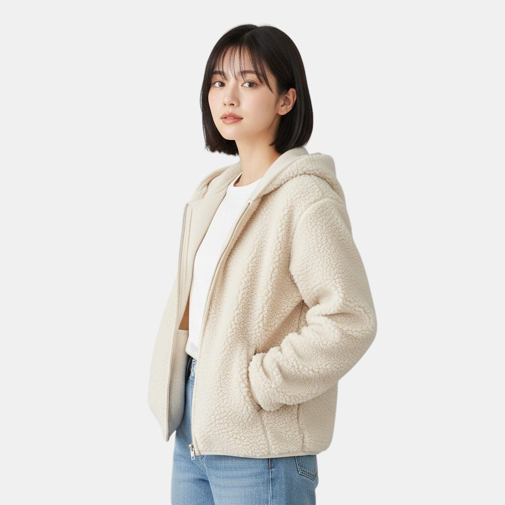 Women's Hooded Sherpa Fleece Gilet