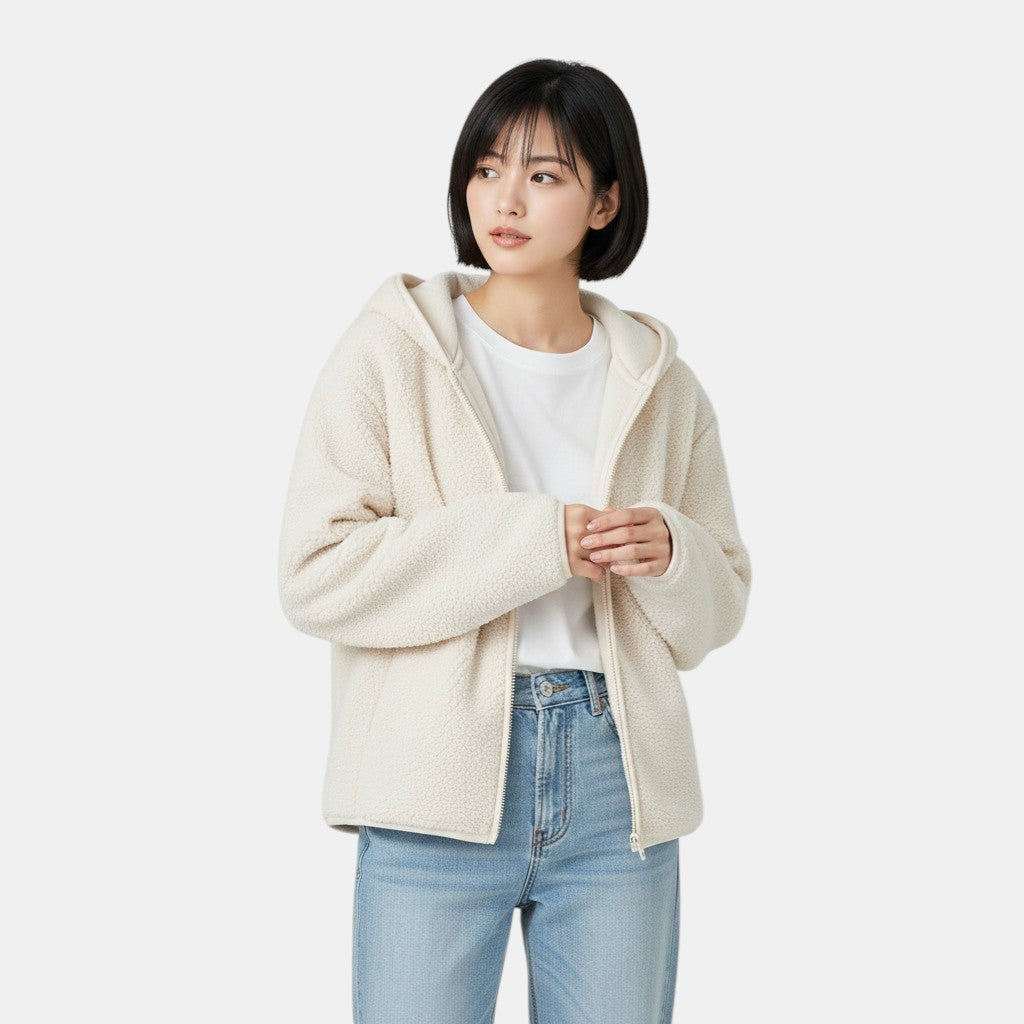 Women's Hooded Sherpa Fleece Gilet