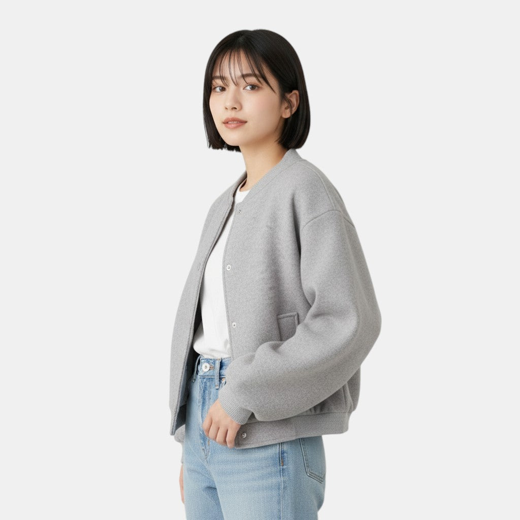 Ladies Round Neck Long Sleeve Jacket