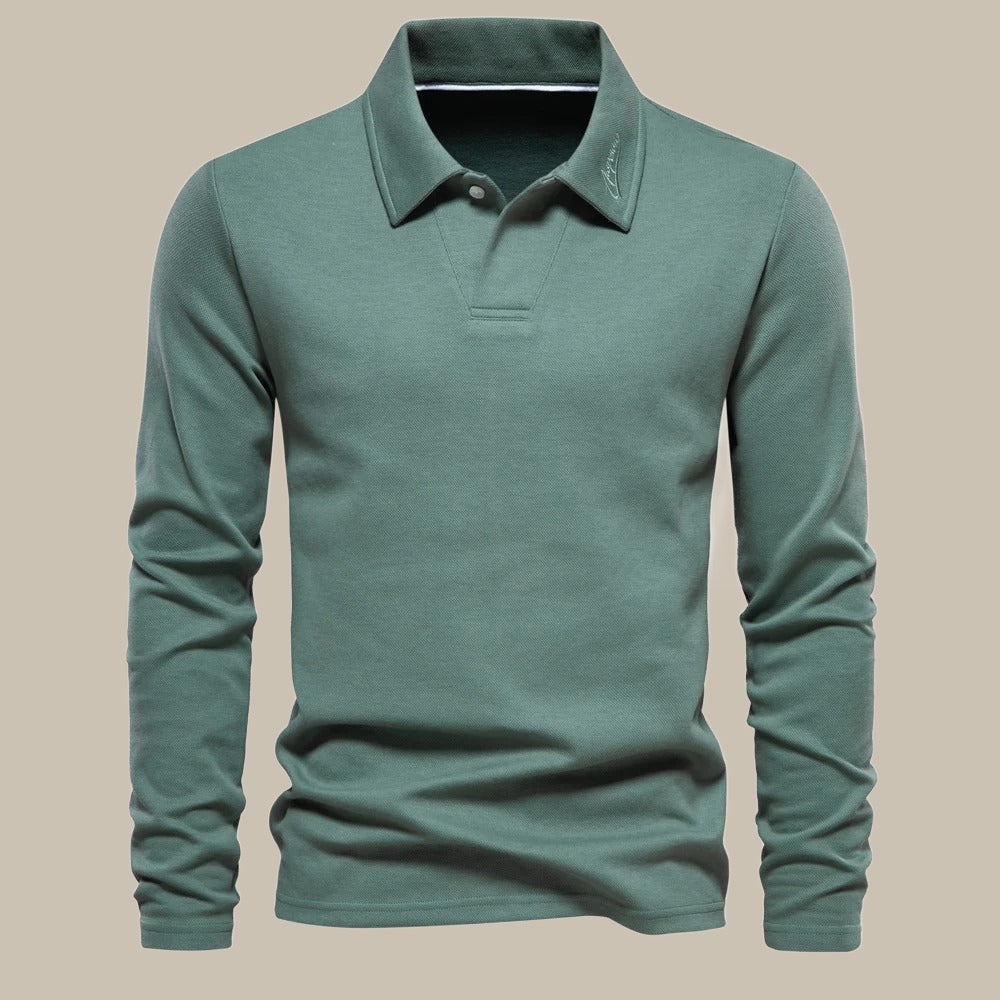 Men’s Stylish Long Sleeve Polo Shirt